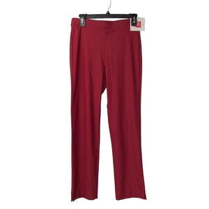 $ 98 IC COLLECTIONWINE Stretch Woven Slim Leg Slit Hem Ankle Pants SM NWT